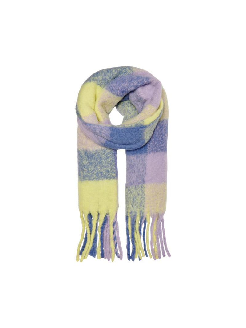 Sunny Checked Purple Scarf