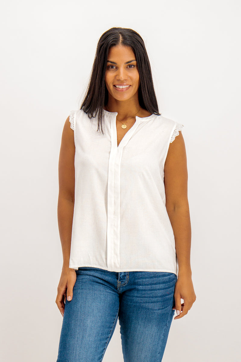 White Kimmi Detailed Top