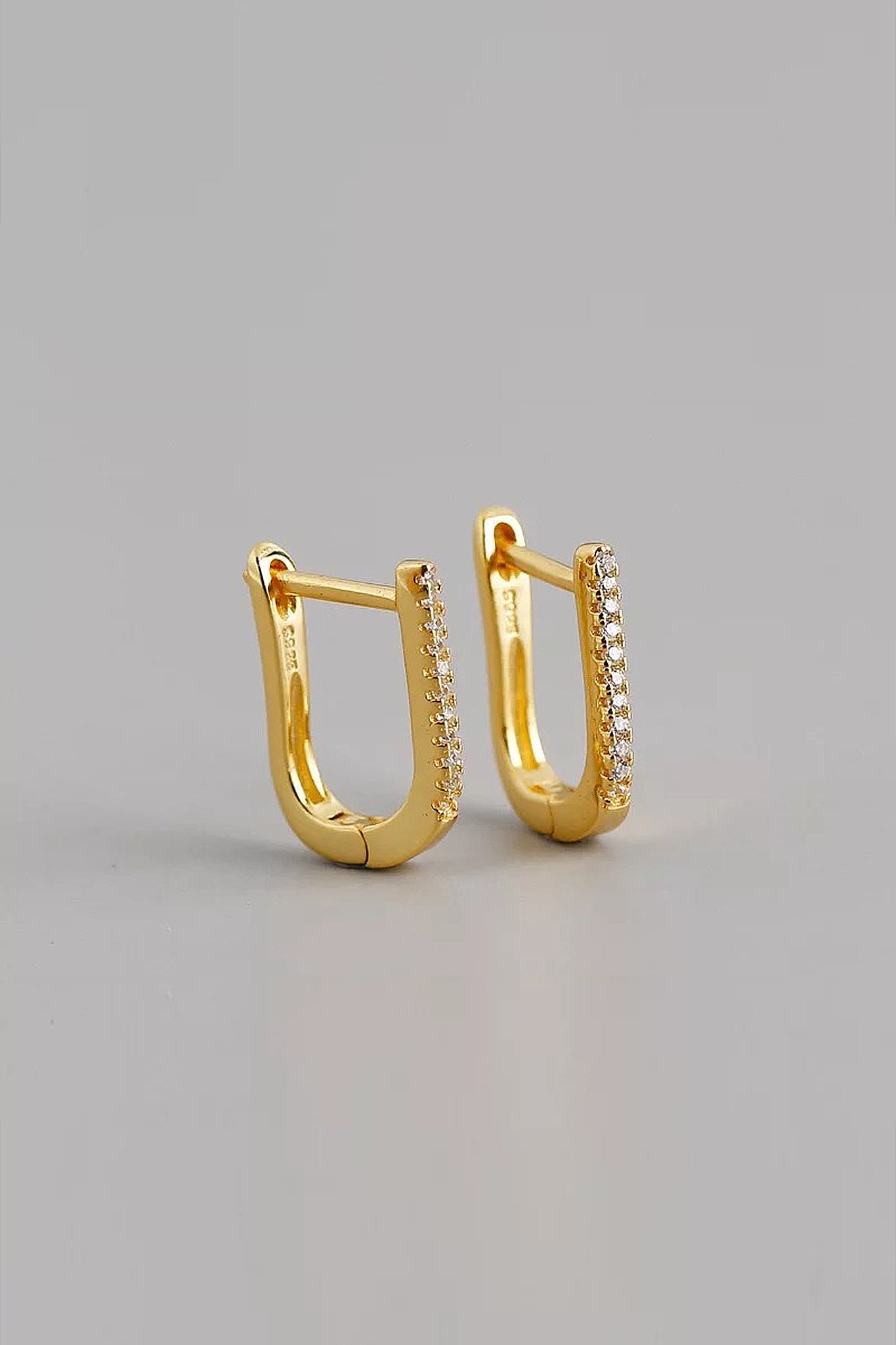 Rosie U Shaped 18 K Gold Plated Earrings