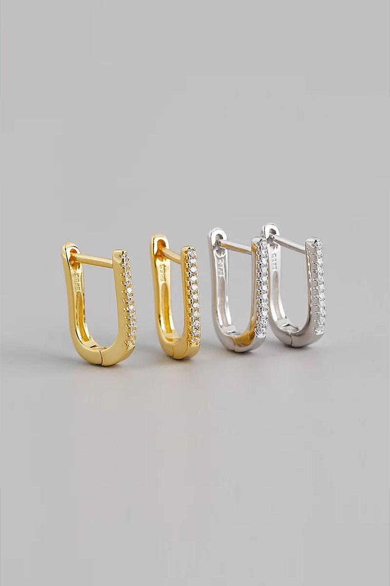 Rosie U Shaped 18 K Gold Plated Earrings