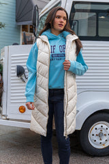 Mabel Cream Long Quilted Gilet