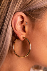 women's hoop earring, gold hoop earring, gold plated