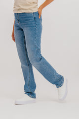Drew High Rise Straight Light Blue Denim Jeans