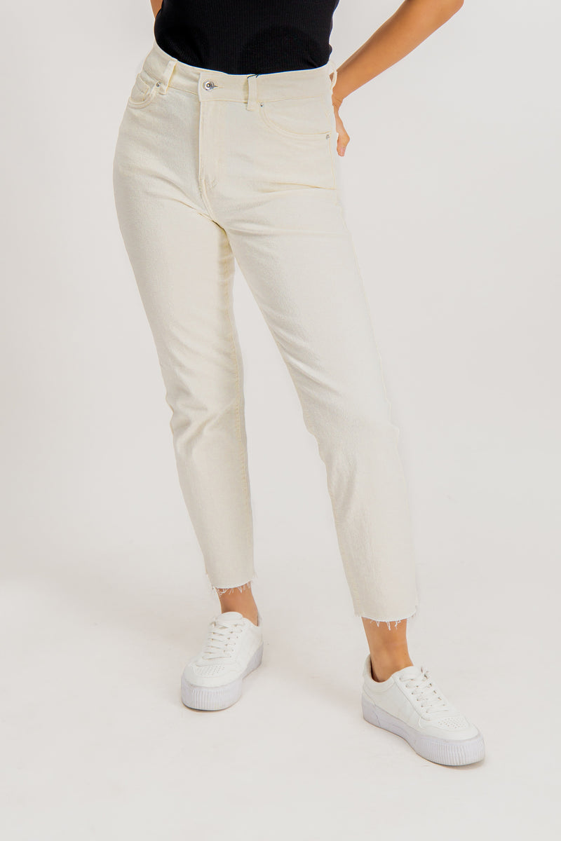 Cream Brenda High Waisted Straight Jeans