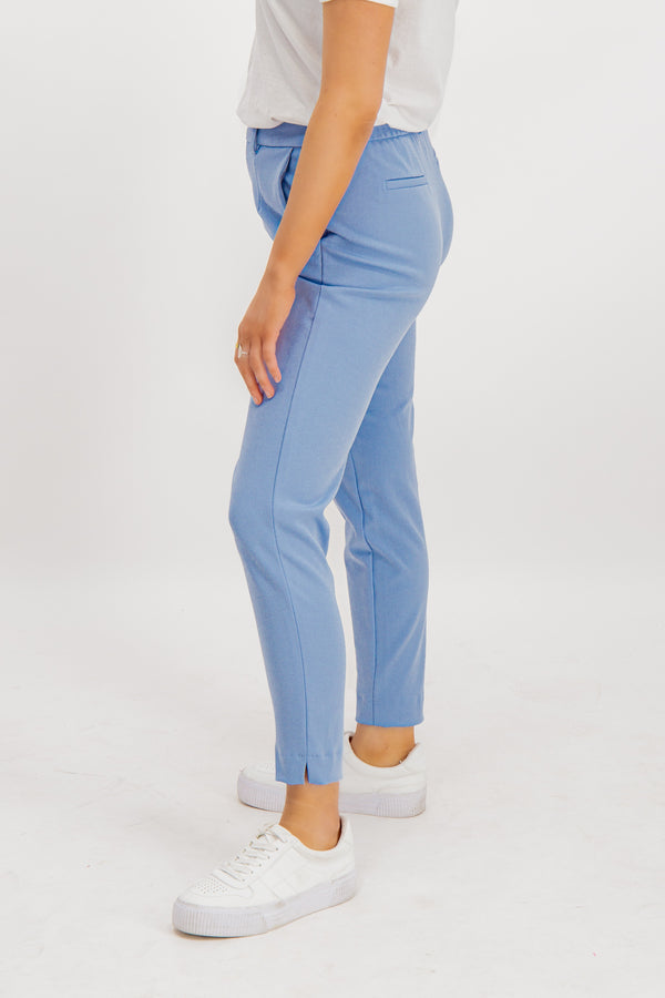 Lisa Pastel Blue Slim Fit Trousers