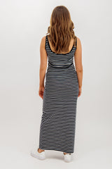 Nanna Black Striped Ankle Length Dress