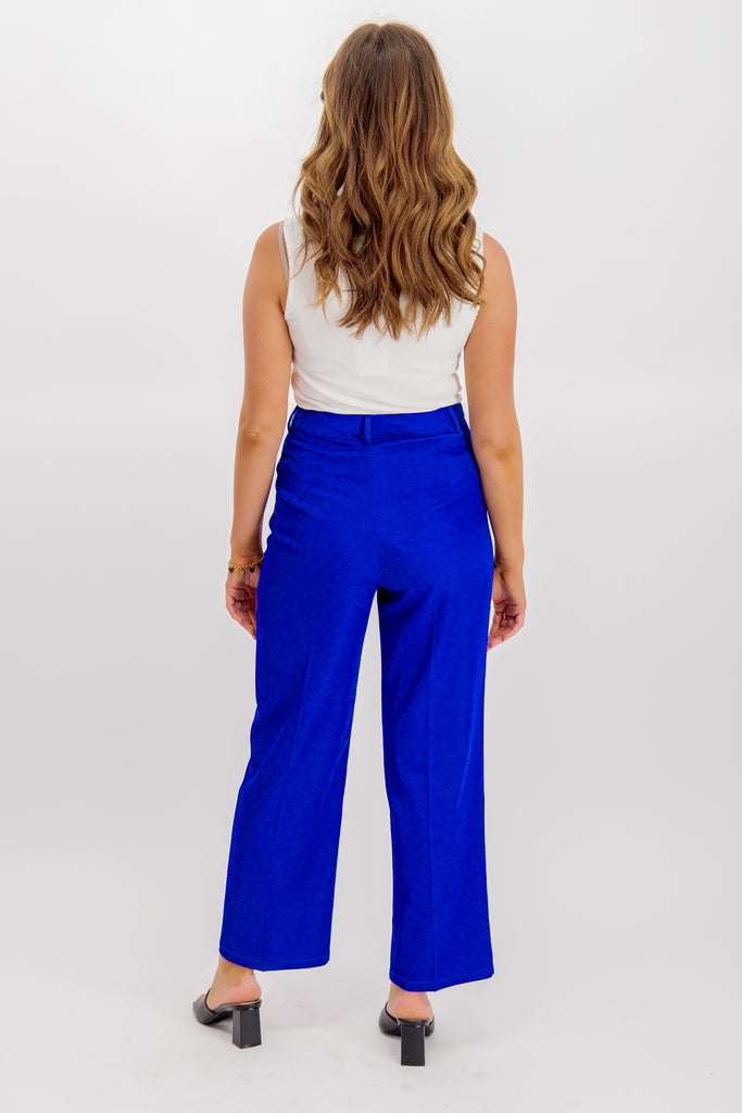 Emily & Me Maura Royal Blue Straight Leg Trousers