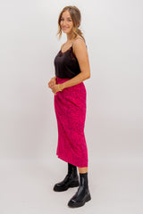 Emily & Me Ellie Pink & Black Spot Midi Skirt