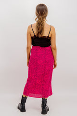 Emily & Me Ellie Pink & Black Spot Midi Skirt