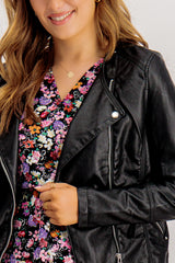 Black Ria Leather Jacket