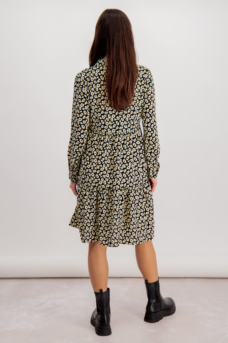 Cream & Black Leopard Print Penelope Shirt Dress