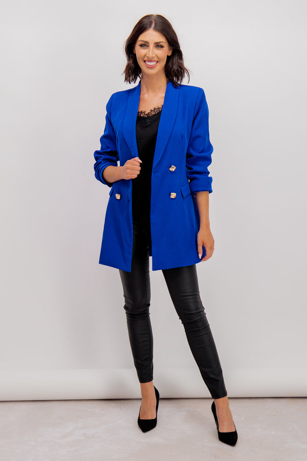 Emily & Me Blue Winnie Long Blazer