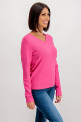 Leanna V-Neck Pink Knit