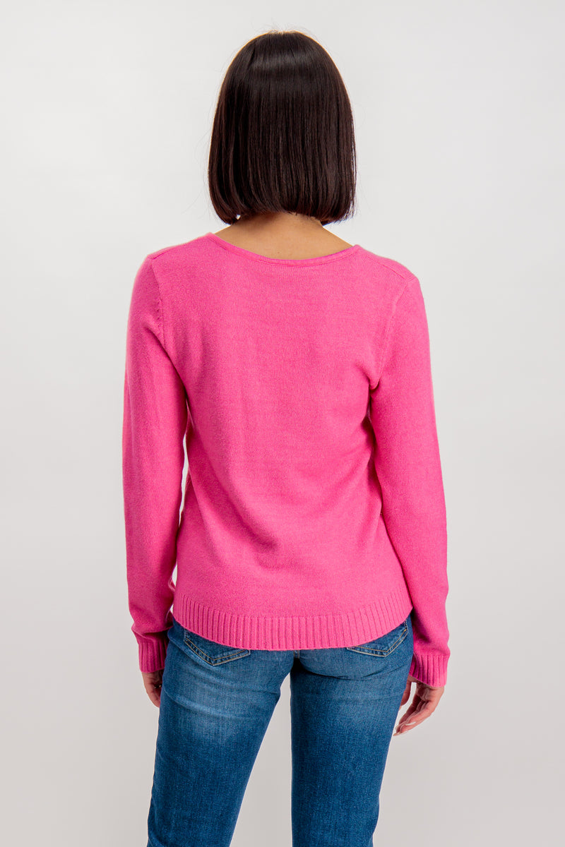 Leanna V-Neck Pink Knit