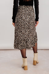 Leigh Leopard Print Frill Wrap Skirt