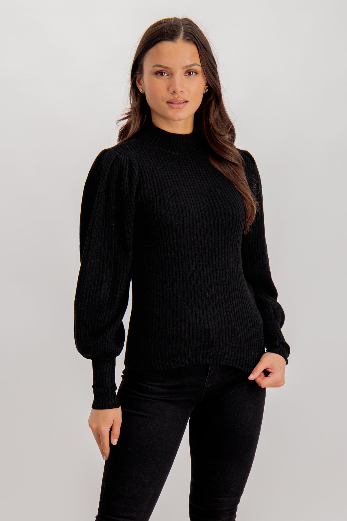 Black Katia High Neck Knit