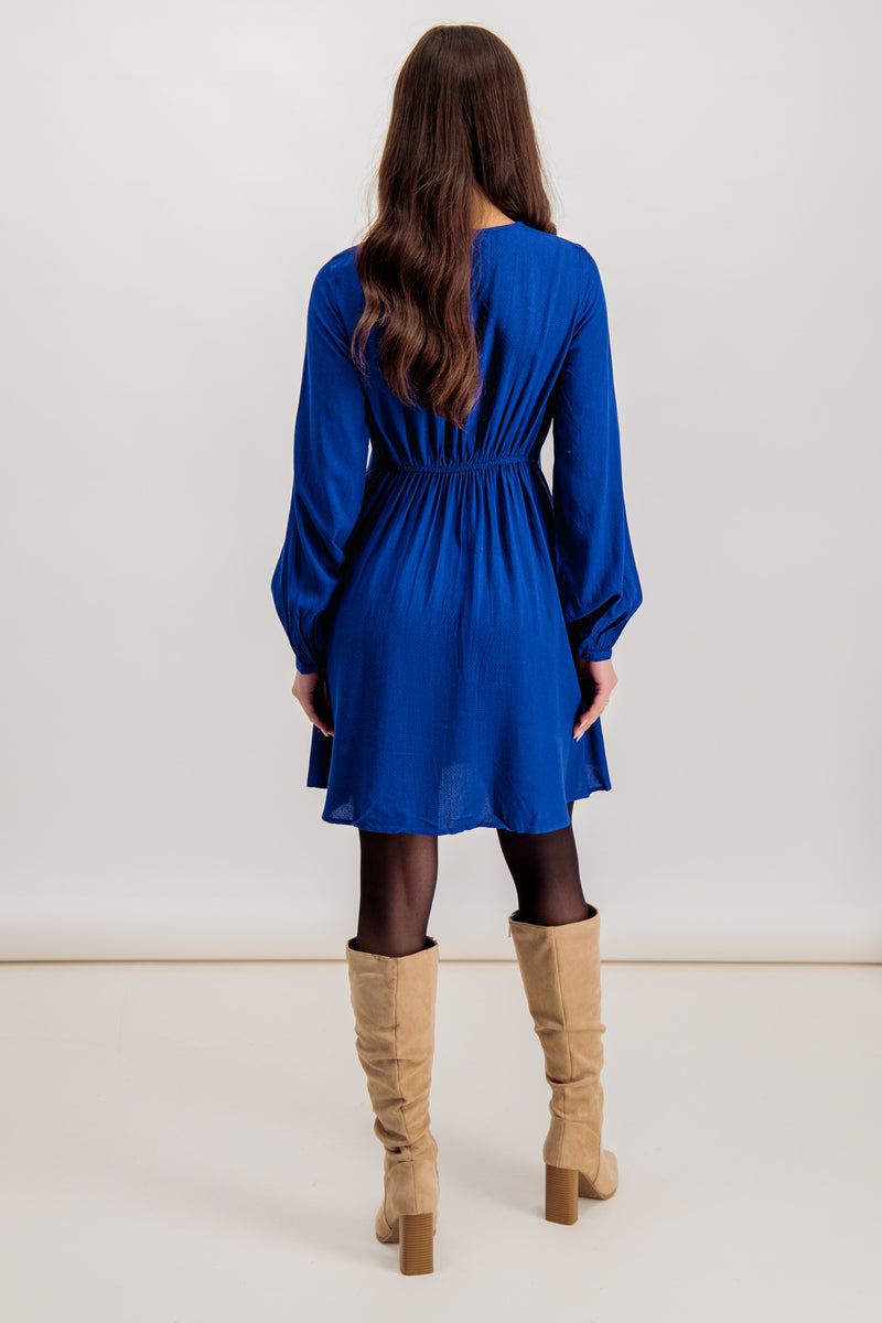 Kittie Blue Long Sleeved Mini Dress