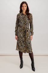 Anna Leopard Print Shirt Dress