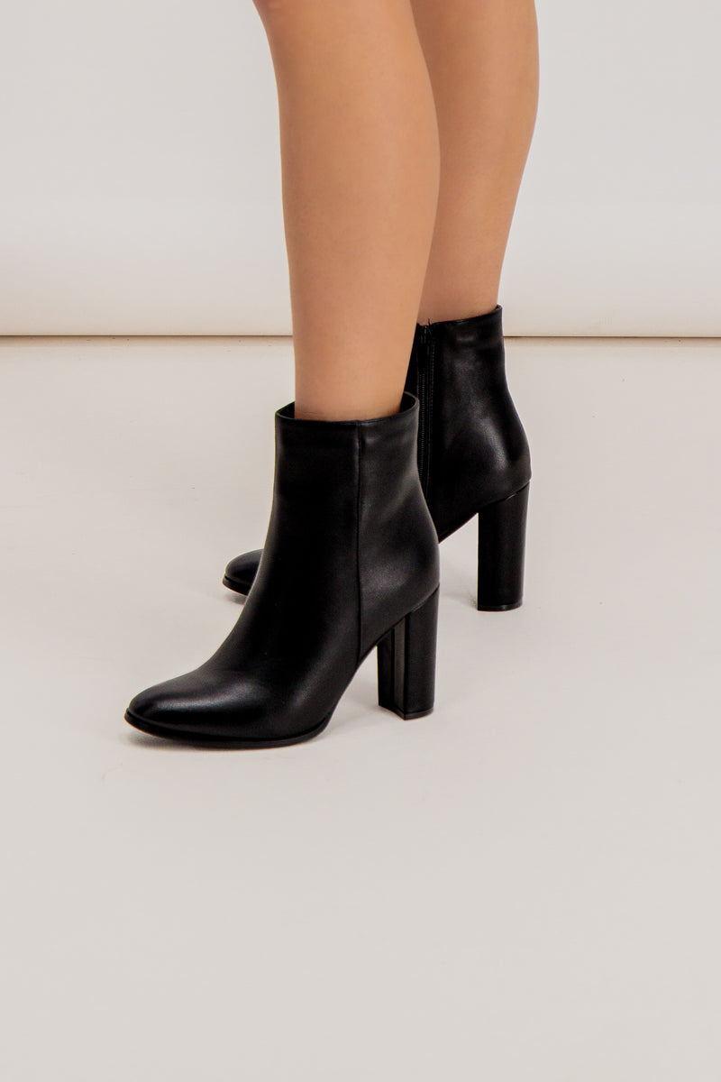 Lottie Black Ankle Heeled Boot