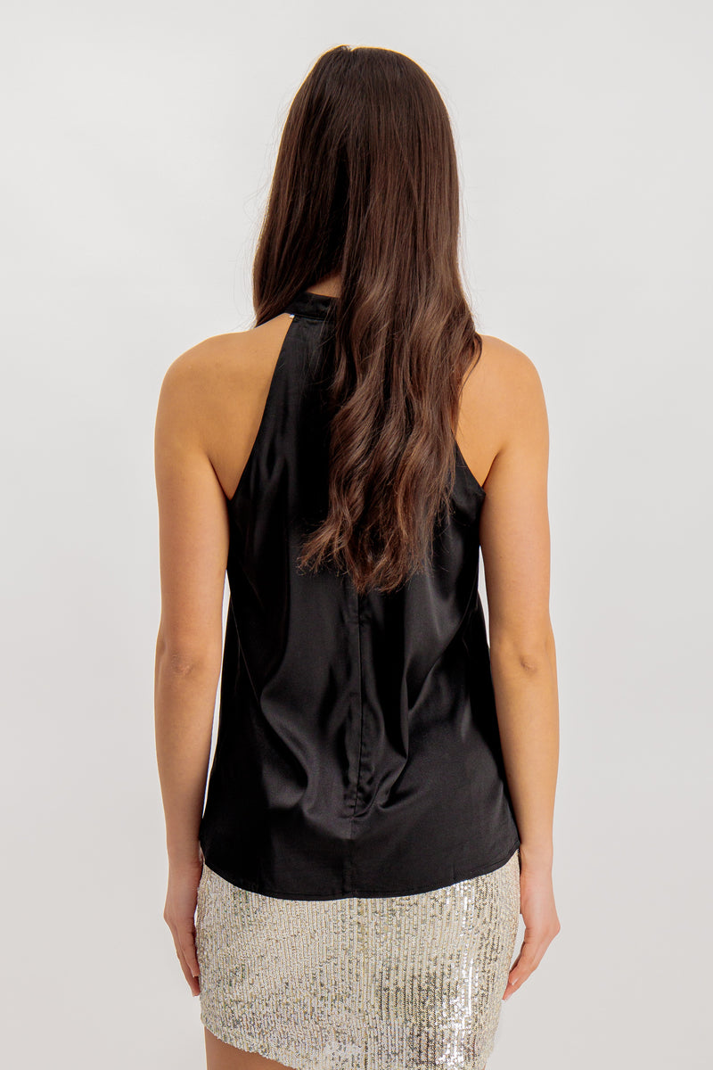 Emily & Me Black Tori Halter Top