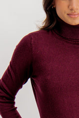Glory Wine Roll Neck Top