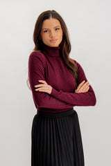 Glory Wine Roll Neck Top