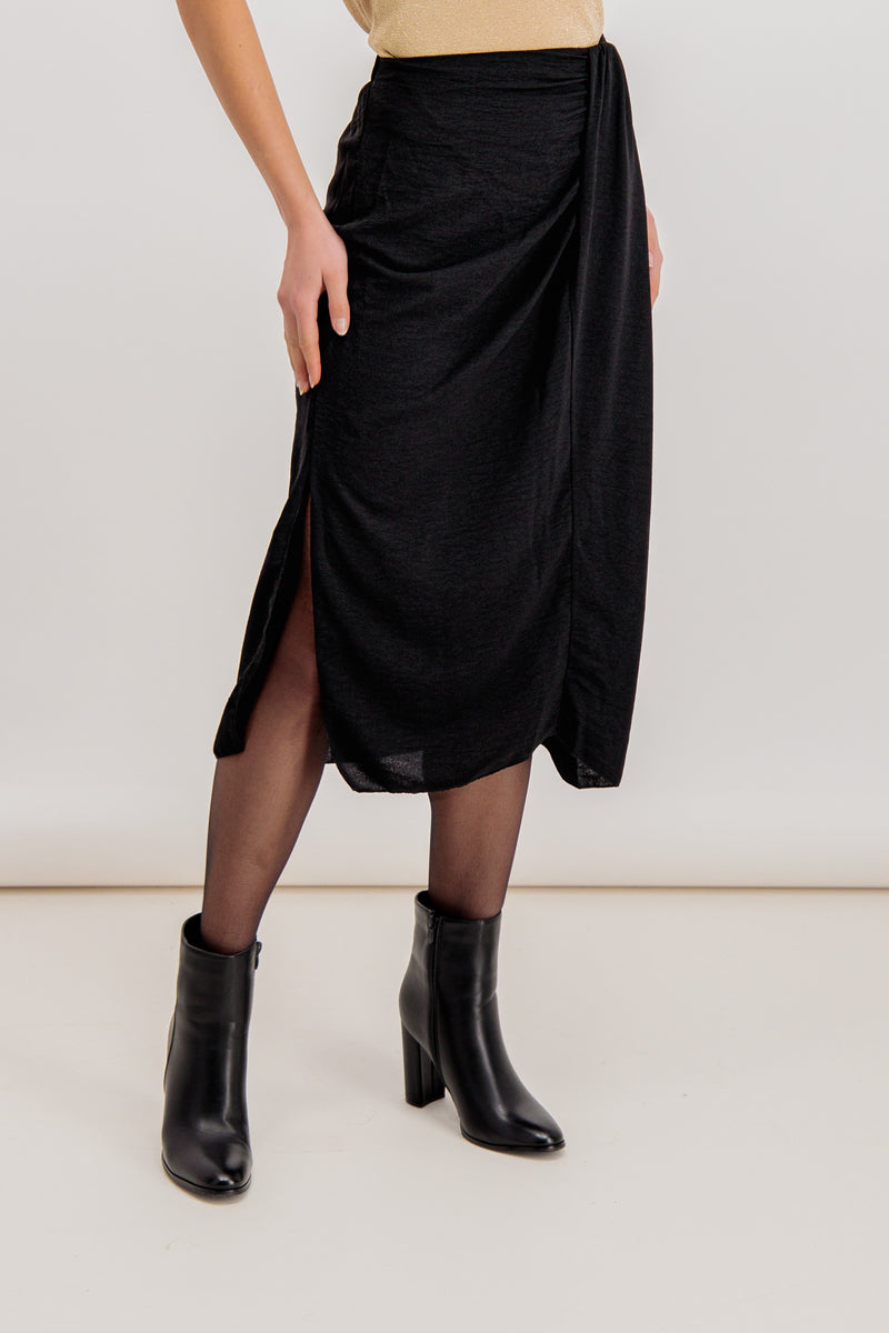 Fiona Black Drape Skirt