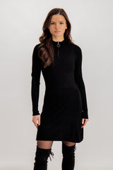 Dee Knitted Zip Ribbed Dress
