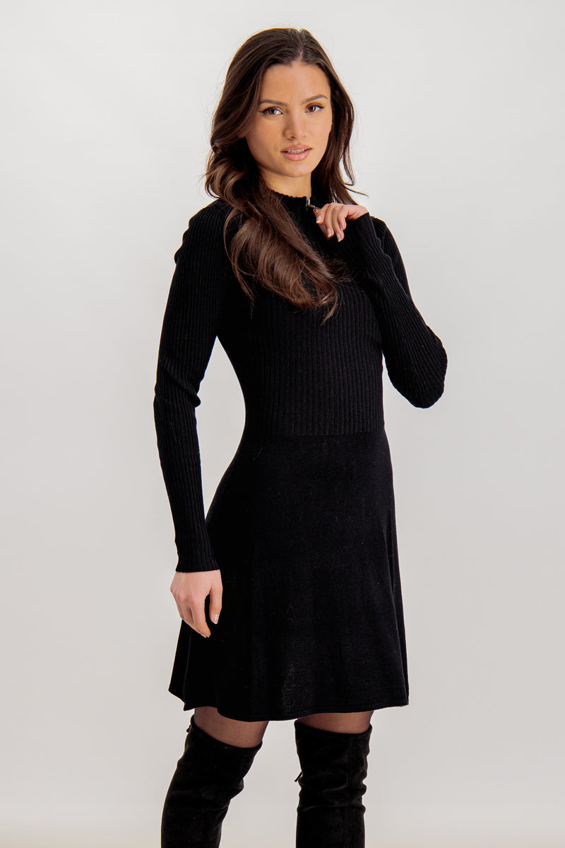 Dee Knitted Zip Ribbed Dress