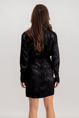 Alice V-Neck Black Printed Dress