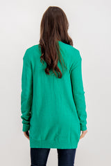 Green Viril Open Knitted Cardigan