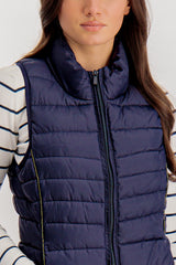 Claire Navy Quilted Short Gilet