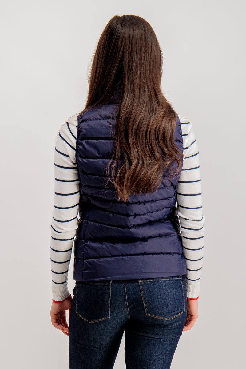 Claire Navy Quilted Short Gilet