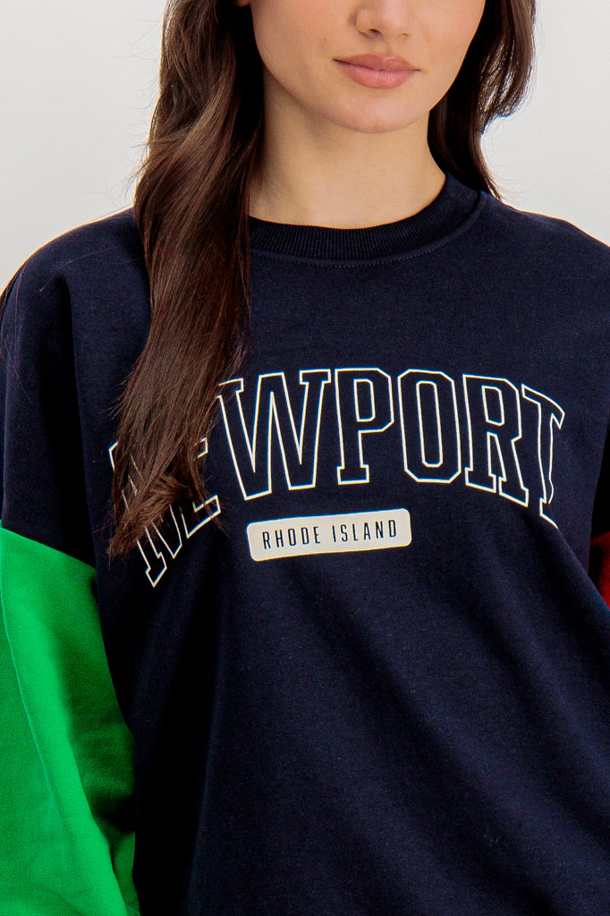 Lauren Navy Contrast Newport Sweatshirt
