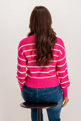 Lina Pink & White Striped Knit