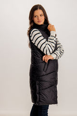 Black Mandy High Neck Gilet