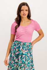 Tania Pink Short Sleeved Top