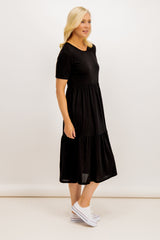 Dalila Black Frill Maxi Dress