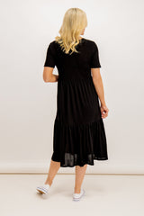 Dalila Black Frill Maxi Dress