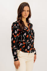 Meredith Black Floral Shirt