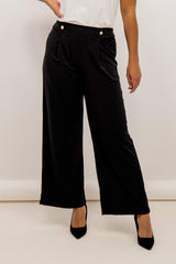 Carrie Button Wide Leg Trousers