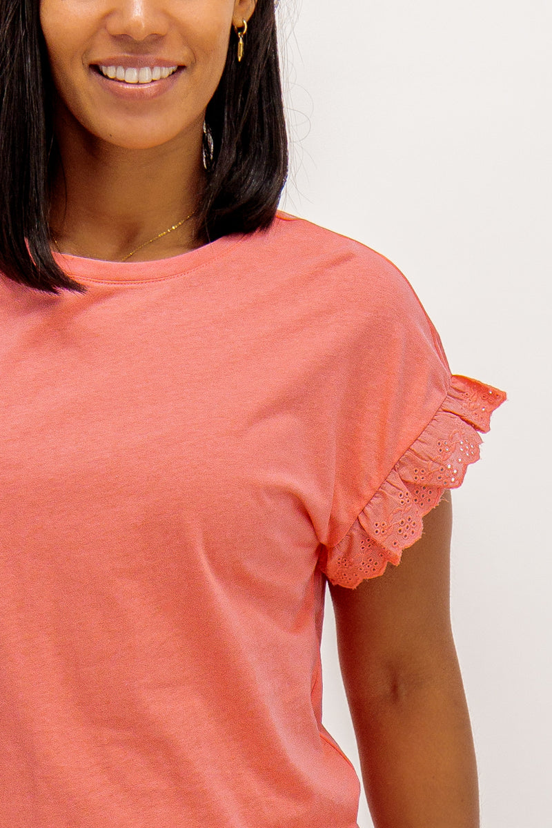 Iris Blue Frill Tee