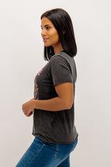 Wild Printed Lucy Black Tee