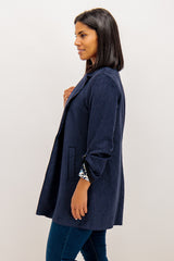 Rosalie Navy Faux Suede Coat