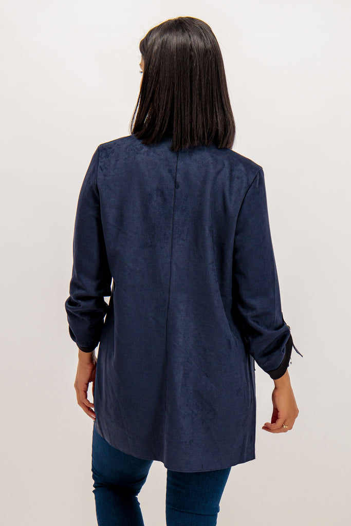 Rosalie Navy Faux Suede Coat