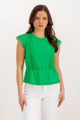 Caia Green Lace Top