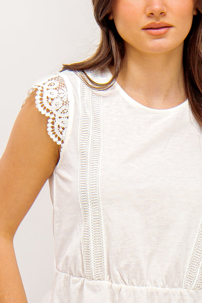 Caia White Lace Top