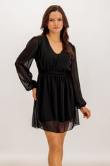 Ruth Black V-Neck Dress