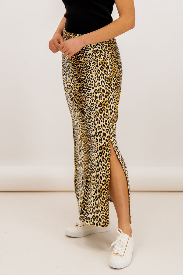 Mooney Maxi Leopard Print Skirt