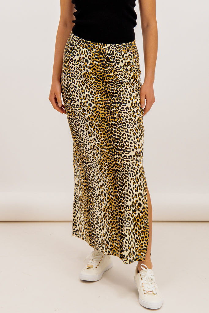 Mooney Maxi Leopard Print Skirt